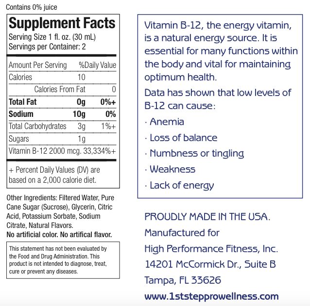 Liquid B12 Boost- 2oz; 12 pack - 1st Step ProWellness - 3