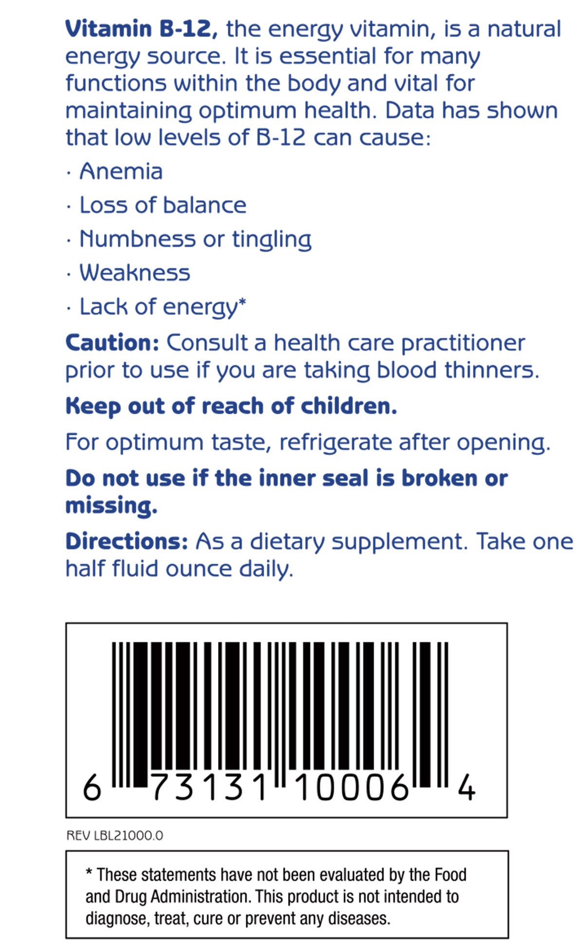 Vitamin B12 Usage Directions; 1st Step ProWellness